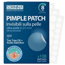 Pimple Patch Pickel Pflaster - 108 Akne-Patches in 2 Größen - Unsichtbares Hydrokolloid mit Salicylsäure und Teebaumöl - Ultra Dünn