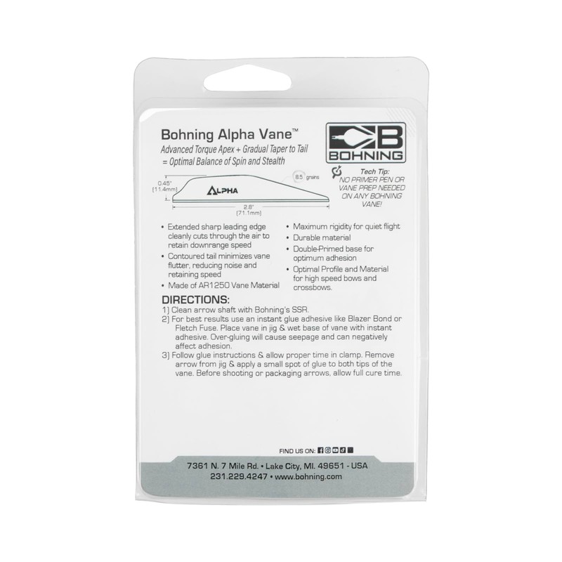 Bohning Alpha AR 1250 Vane, 2.8", Neon Orange, 36pk