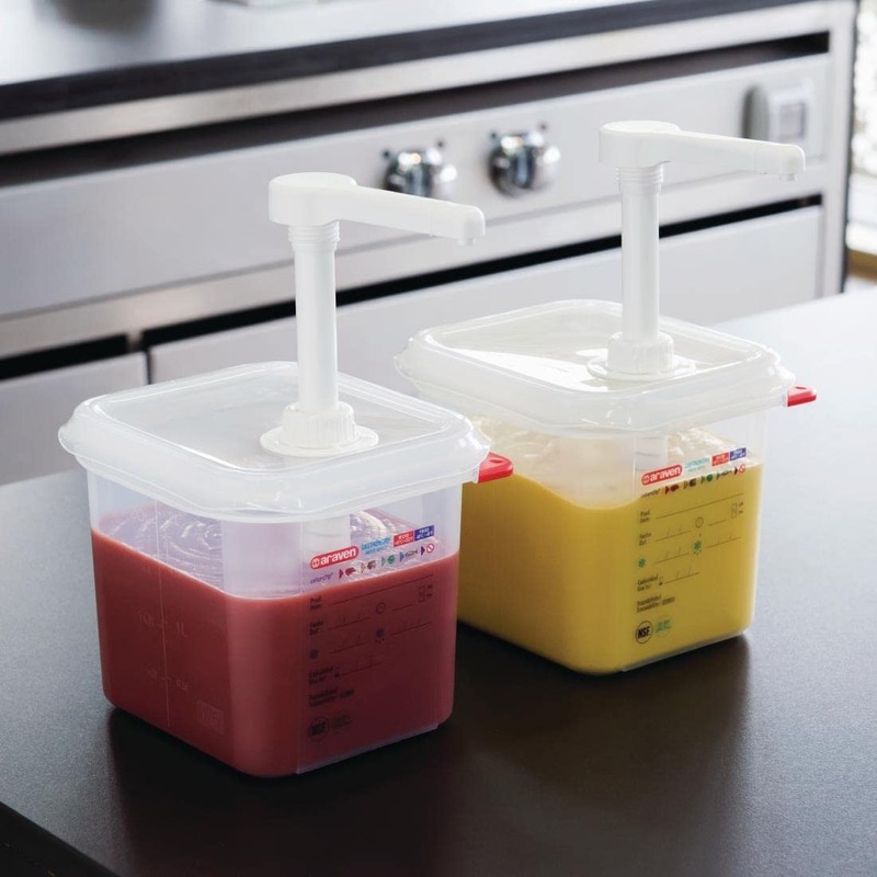 Araven RVN013 Sauce Dispenser Gn 1/6 Transparent 2.6Ltr Dishwasher Safe