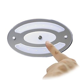 lighteu, 12V 5.2W Two Tone (Warm White/Blue) Panel Light, Building LED Ceiling Light with Touch Switch and Touch Dimmer for Boat, Yacht and Caravan, Motorhome, OS20