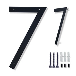 15 Inch Modern House Numbers For Outside,Large Metal house Numbers for Outside, Large Address Numbers For House Number Matte Black Floating Outdoor Flush Mount Vertical Aluminum Home Address Numbers 7