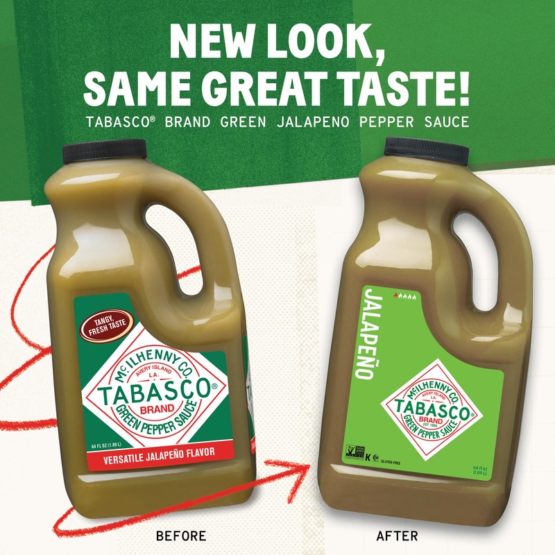 TABASCO Brand Green Jalapeno Pepper Sauce, Mild Hot Sauce, Bulk