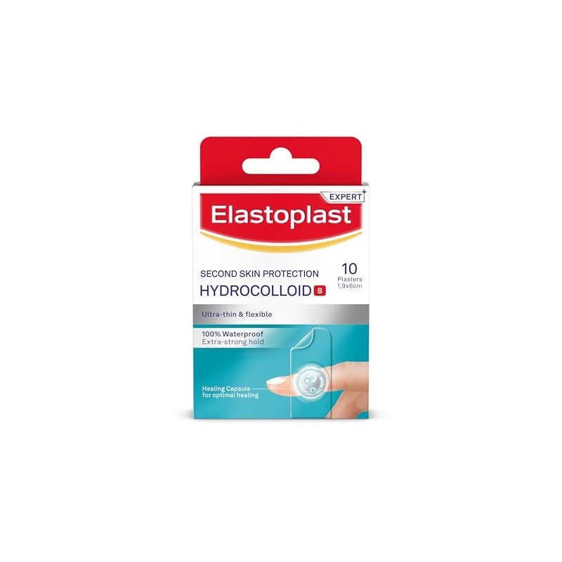 Elastoplast Hydrocolloid Wound Plasters Small (10 Bandages), Completely Waterproof Plasters