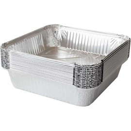 encase 25 x Large Aluminium Foil Food Containers Trays 9''x9 x2'' with Lids