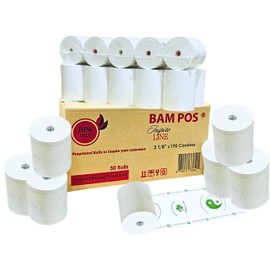 3 1/8 x 190 Thermal Receipt Paper Rolls (30 Rolls) Compatible with Most POS Systems and Receipt Printers Pre Printed Inspirational Quotes on Back for a Positive Customer Experience