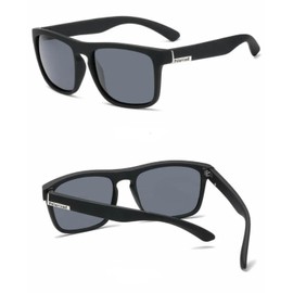 OXFORD SUNGLASSES - Polarized Sunglasses Men Women Retro Square Sport Driving Cycling Fishing (Black/Silver)