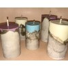 firebox Stone Pillar Candles - Stone Beeswax & Soy |