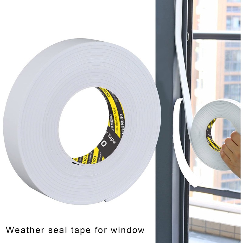 COUMENO EVA Single-Sided Adhesive White Foam Tape, Single-Sided Sealing Strip