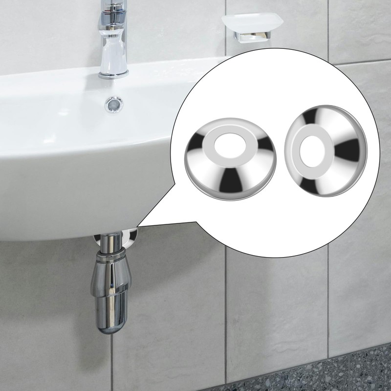 12 Pack Escutcheon Plate 1/2 Inch, Chrome Plated Stainless Steel