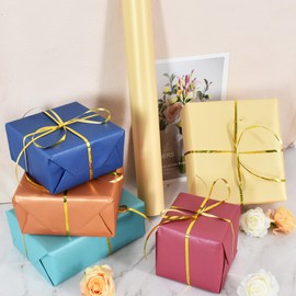 BEISHIDA Light Gold Gift Wrapping Paper Solid Color Pearly-Lustre Wrapping Paper Roll Matte Gift Wrap Paper, Packing Paper for Multiple Occasions (17inches x 32.8ft)
