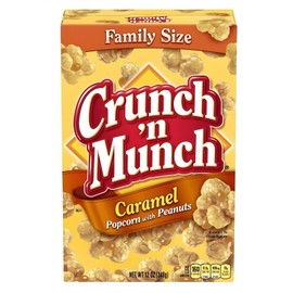 CRUNCH 'N MUNCH Caramel Popcorn with Peanuts, 12 oz. 2 Boxes