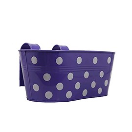 Klassic Dotted Oval Railing Planters | Planter Pot | Gamla | Hanging Planter Basket for Home and Balcony (Yellow), Standard (KL-OVALPL-YLW)