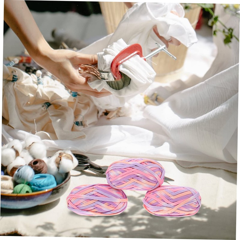 STOBOK Cotton Yarn Pack 3 Sets for Crocheting Weaving Home