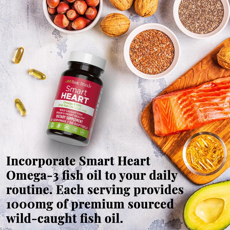 Basic Brands Smart Heart Omega-3 Fish Oil 1000mg - Triple