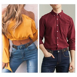 XZQTIVE No Buckle Elastic Stretch Belts for Men and Women, Comfortable Invisible Belts for Jeans Pants, Coffee, Fit Waist Size 48-72 inches