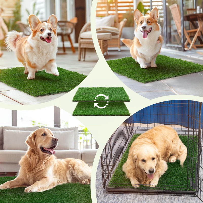 LOOBANI Dog Grass Pee Pads, Artificial Dog Grass Pads for