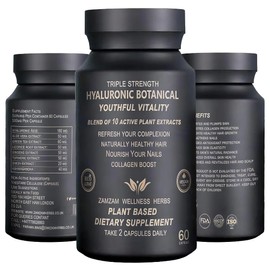 Hyaluronic Botanical Blend - Collagen Boosting, Rejuvenating Hyaluronic Acid Supplement for Radiant Skin, Hair & Nails - 60 Vegetarian Supplements Capsules