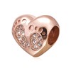 SOUKISS Rose Gold Footprint Heart Charm 925 Sterling Silver Christmas