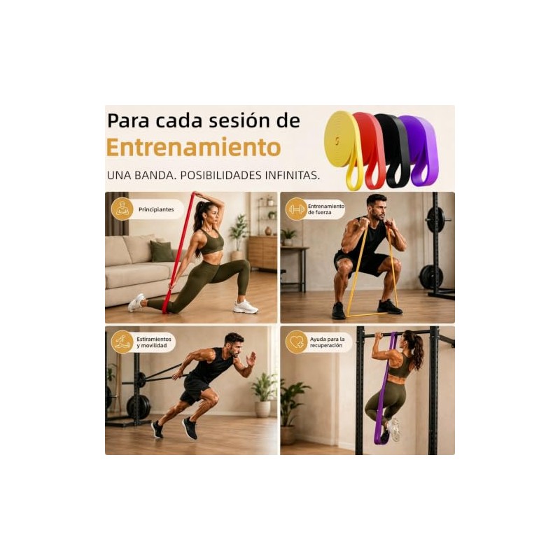 MOWE Liga de Resistencia para Ejercicio : con 2 Asas,