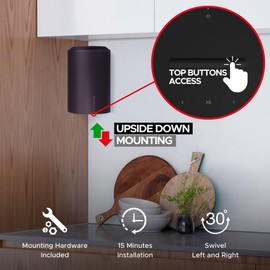 ERA100 Corner Wall Mount Bracket - Low Profile, Black, Single (1pc), Complete with All Mounting Hardware Compatible with Sonos ERA 100 Speaker