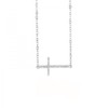 The Royal Gift Sterling Silver 925 Sideways CZ Cross Adjustable