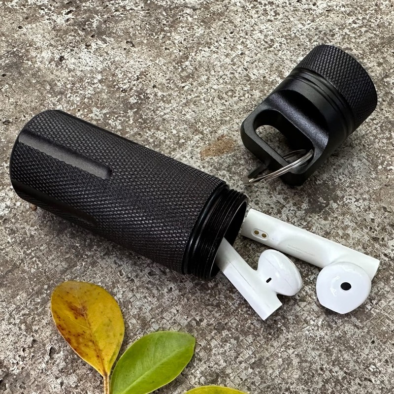 Portable Ashtray, Completely Waterproof, Pill Case with Carabiner, Moisture Resistant,