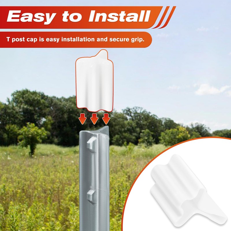 50 Pcs T Post Safety Caps, Safe T-Post Caps T