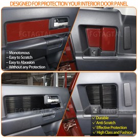 Car Interior Door Panel Trim Cover Compatible with Toyota FJ Cruiser 2007-2021, Stainless Front and Rear Door Panel Moulding Trim Cover Protection Accessories, 4PCS, Black