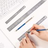 Mesee Set of 3 Pcs Stainless Steel Rulers, Metal Office