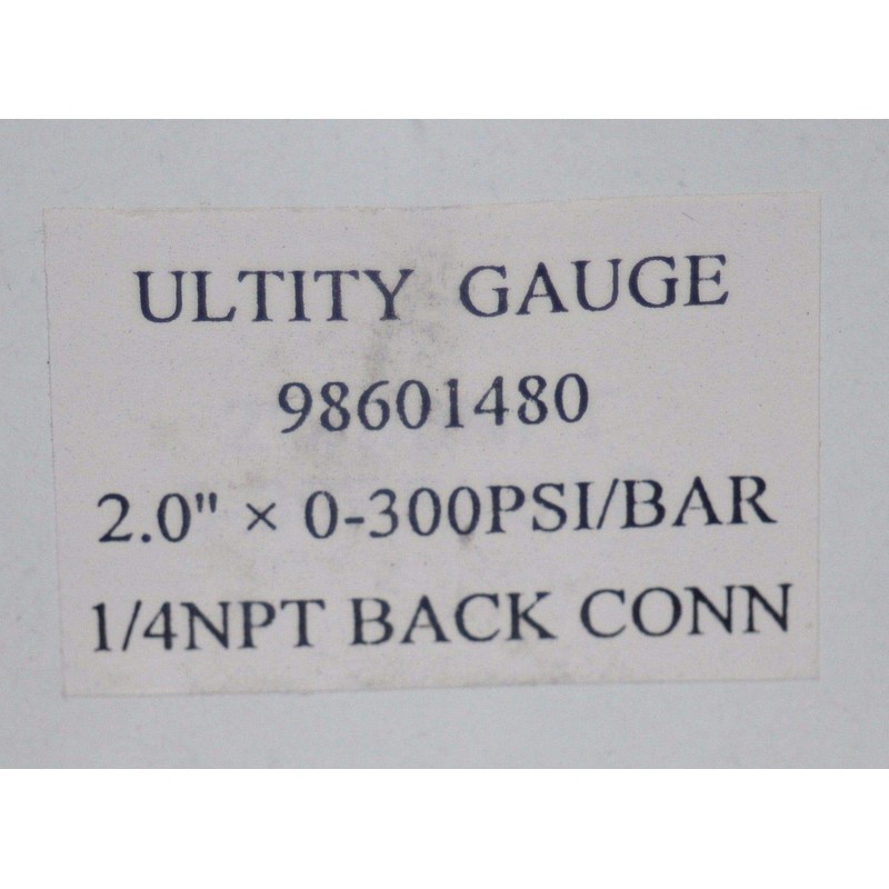 300 PSI/BAR 2" DIAL 1/4" NPT PRESSURE GAUGE