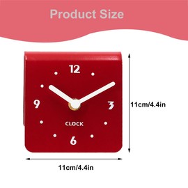 Cawtiuly Small Table Desktop Clock, Analog Quartz Desk Clocks, Silent No-Ticking Wall Clocks, Sweep Movement, Battery Operated Clocks, Room Decor for Office, Kitchen, Living Room, Classroom - (Red)