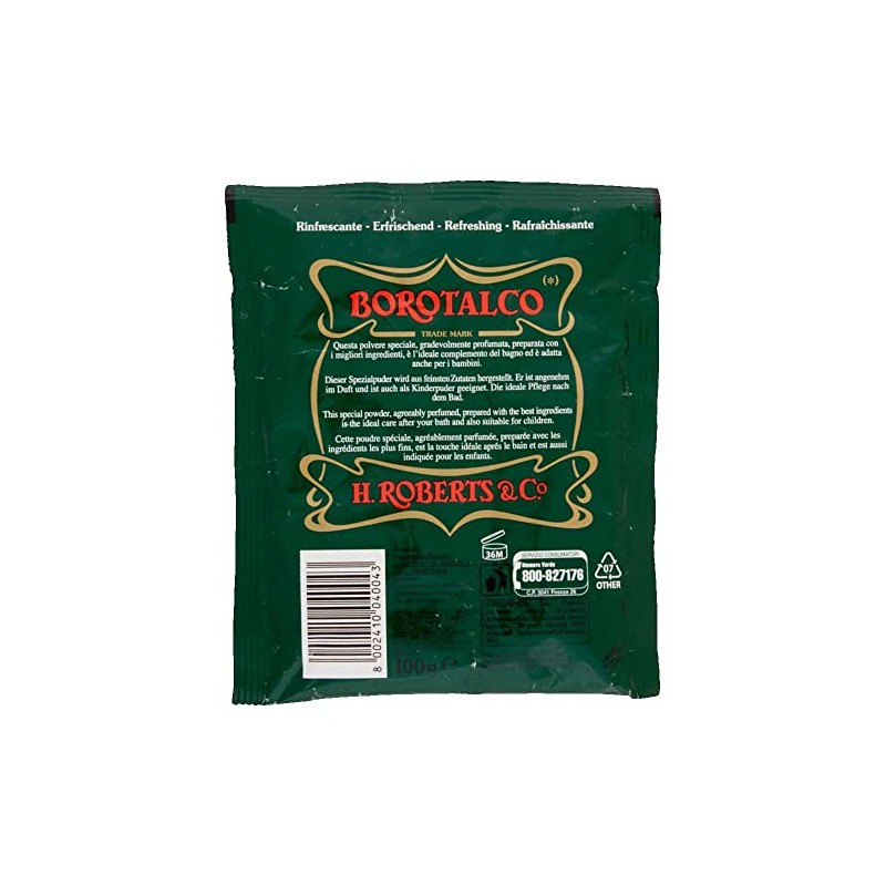 Borotalco Roberts Body Powder/Talcum Powder 100 g Refill Pack