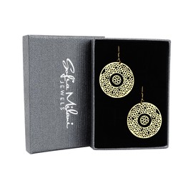 SOFIA MILANI - Women's Earrings 925 Silver - Circle Ornaments Earrings, Yellow Gold, No Gemstone