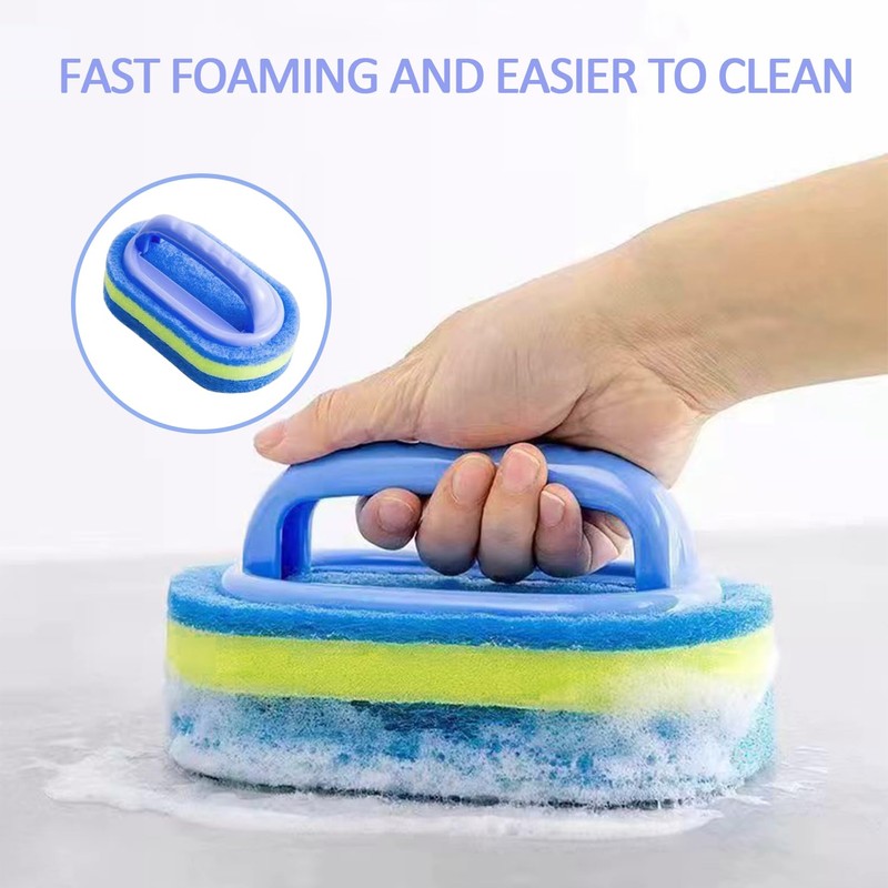 Pack of 2 Bathroom Cleaning Sponge with 2 Pieces Mini