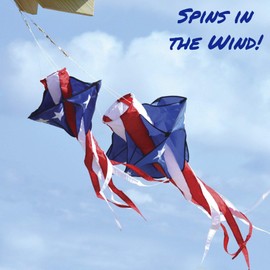 Premier Kites Patriotic Star Twister Wind Spinner | American Flag Windsock Spinner for Patriotic Outdoor Decorations | Hanging Wind Spinners for Your Home and A Great Camper Windsock, 30 Inches