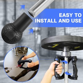 HXD-ERGO Double D Rowing Handle Barbell Attachment Set, Barbell Attachment Base Grips for 2" Olympic Bars, Fitness Pull Up Grip for Biceps and Triceps for Home Gym (Black)