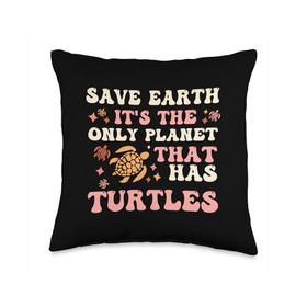 Animal Rights Earth Day turtles lover gift Save Joke Devotees Easily Distracted by Turtles Throw Pillow, 16x16, Multicolor
