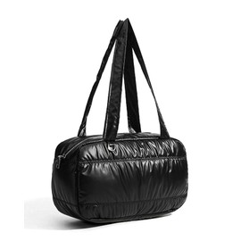 Puffy Gym Bag (Cute Weekender Bag, Black) (Small Gym Bag-Glossy Black)