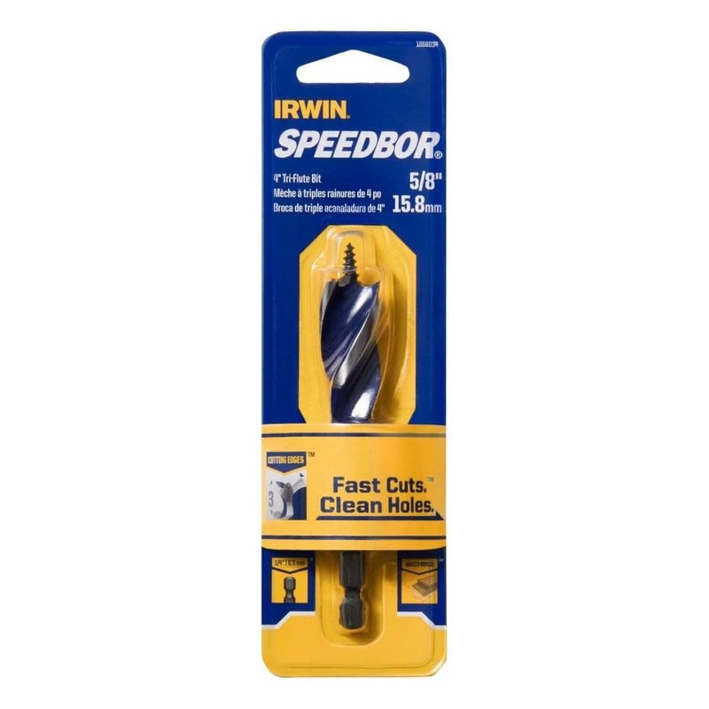 Irwin Tools IRWIN SPEEDBOR Tri Flute Wood Drill Bit 5/8"