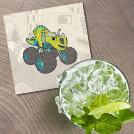 Unbranded Blaze Cartoon Zeg 4'' X 4'' Square Wooden Coaster