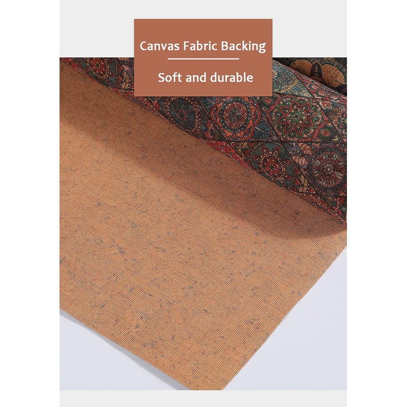 PHBSF Natural Oak Bark Cork Leather Fabric, 100cm*137cm, 0.5mm Thick,