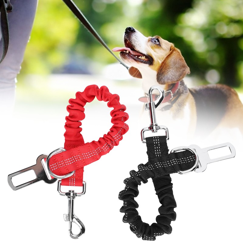 2pcs Pets Car Seat Belt Retractable Dog Leash Explosionproof Nylon