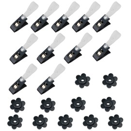HOOSUN 22 Pack Garden Flags Clips And Stoppers,Clips for Garden Flag Holders,Rubber Stoppers Yard Flag Holder Clip for Small Flags,Garden Flag Stand Accessories