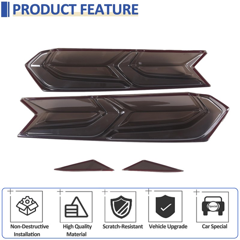 Daeiclru Car Tail Light Lamp Cover Compatible with Corvette C8