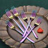 Dinner Forks 6 Pieces, Kyraton Stainless Steel with Rainbow Titanium