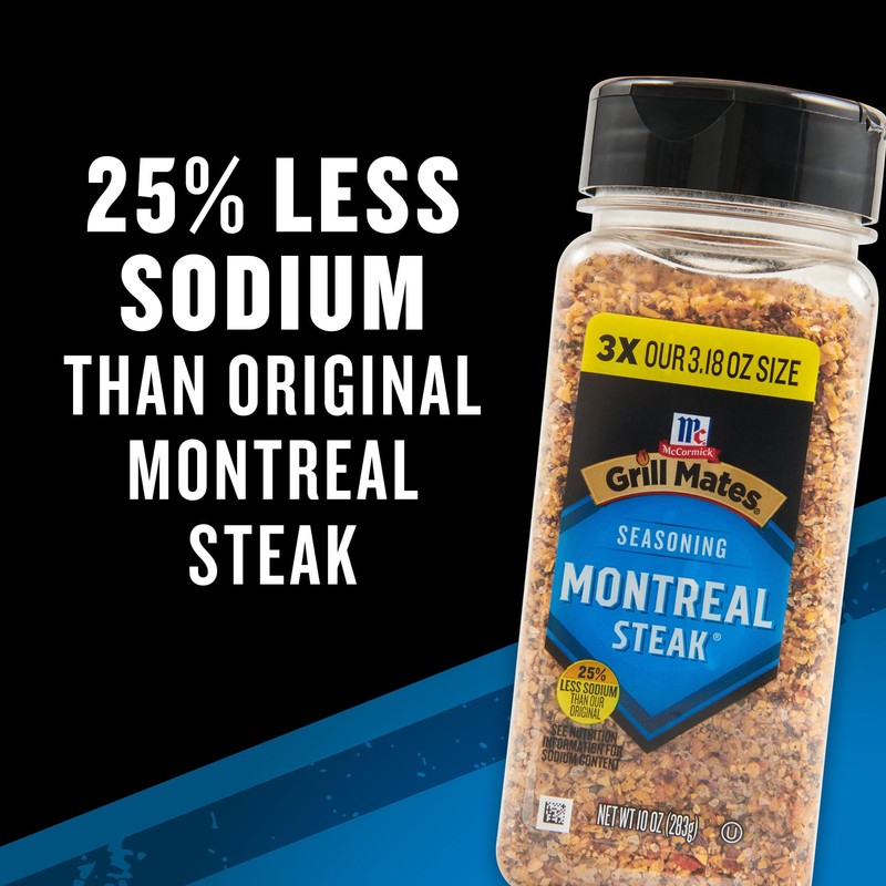 McCormick Grill Mates Montreal Steak Seasoning, 25% Less Sodium, 10