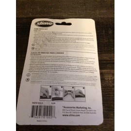 Slime 7-piece tube patch kit. / For bicycles, lawn mowers and wheelbarrows