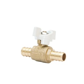 Brass PEX Ball Valve 1/2" with White T Handle, Pex Barb Water Shut Off Valve for Pex Tubing for Cold or Hot Water (10-Pack)
