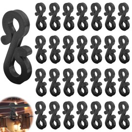 120 Pcs Gutter Hooks, Mini S Clips Hangers Outdoor String Lights Hanging Clips Hooks, Wire Holder for Christmas, Birthday, Anniversary Decoration (Black)