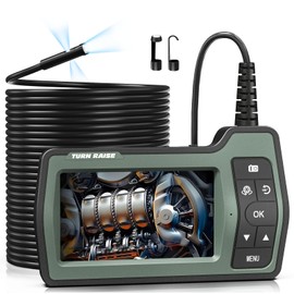 Triple Lens Sewer Camera 50ft | 5" IPS Screen Borescope with Light | 1080P HD Drain Snake Camera for Plumbing Pipe HVAC Inspection Cam + Case Green